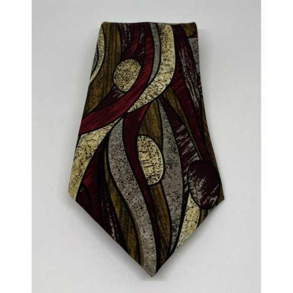 Lot of 2 Men's Designer Ketch Neckties Multicolor Red Abstract Made In USA - Picture 8 of 10